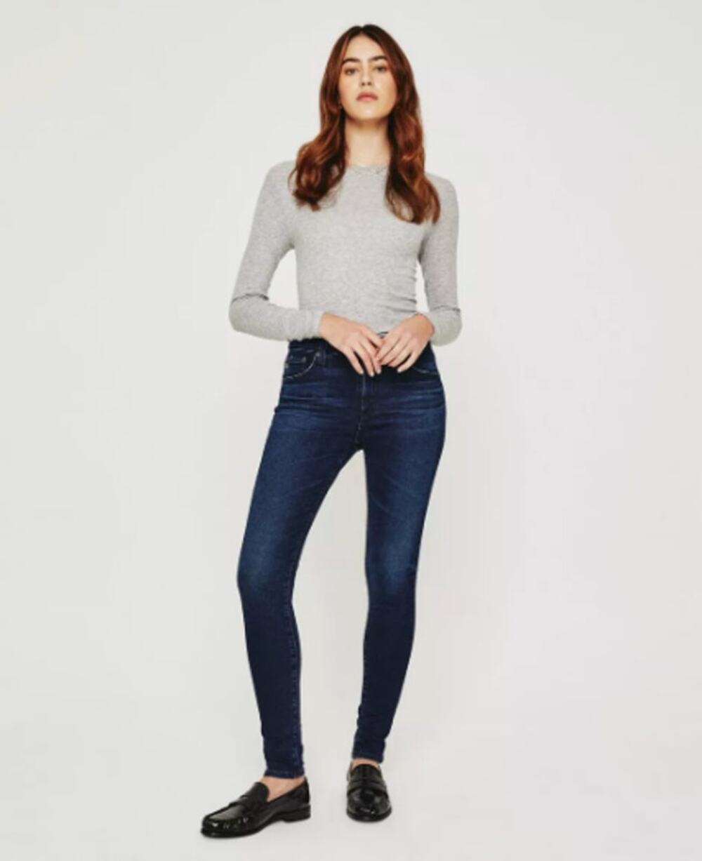 ANTHROPOLOGIE A.G. Denim The Farrah Skinny Ankle Dark Wash Denim Jean // 26R